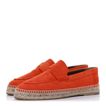 Hermes Suede Goatskin Womens Trip Espadrilles 38 Rouge Braise 3 of 10