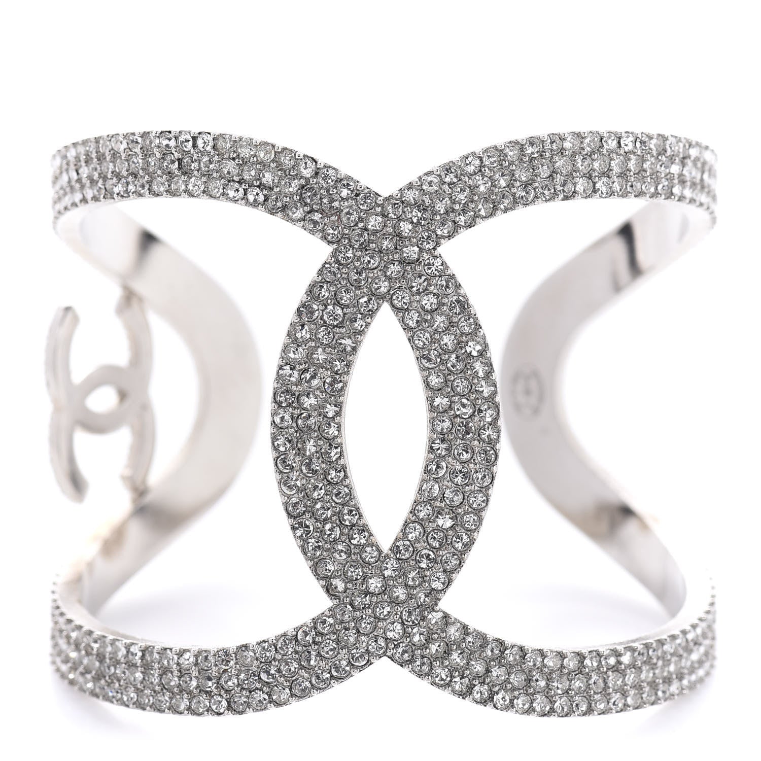 Chanel Crystal CC Cuff Silver 1 of 6