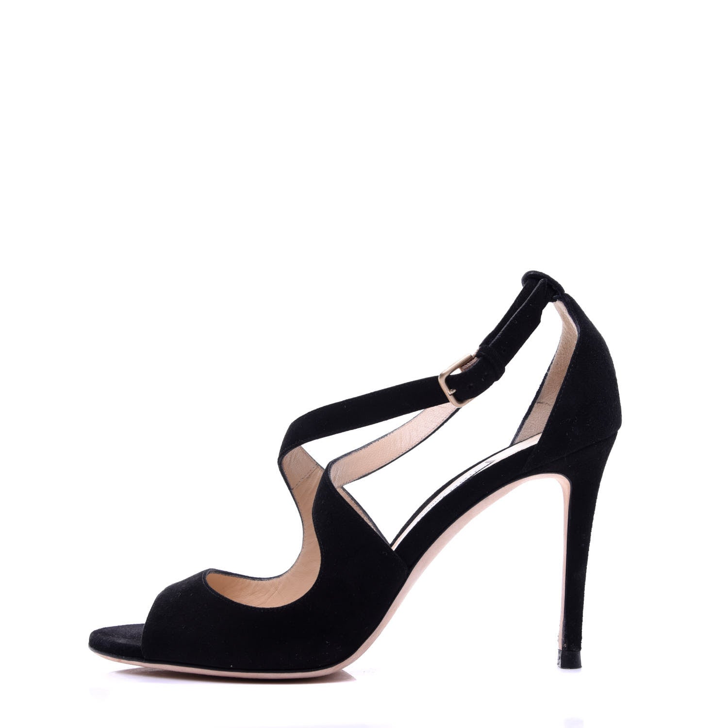 Jimmy Choo Suede Emily 100 Sandal 38 Black 1 of 10