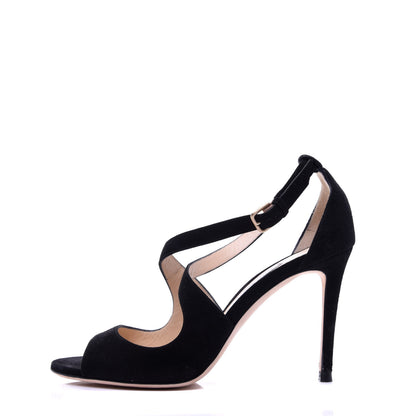 Jimmy Choo Suede Emily 100 Sandal 38 Black 1 of 10