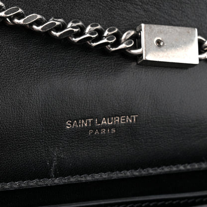 Saint Laurent Suede Small Monogram Stone Studded Kate Satchel Black Turquoise Coral 11 of 13
