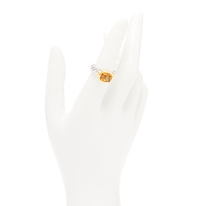 David Yurman Sterling Silver 14K Yellow Gold Citrine 10mm Noblesse Ring 53 6.25 2 of 4