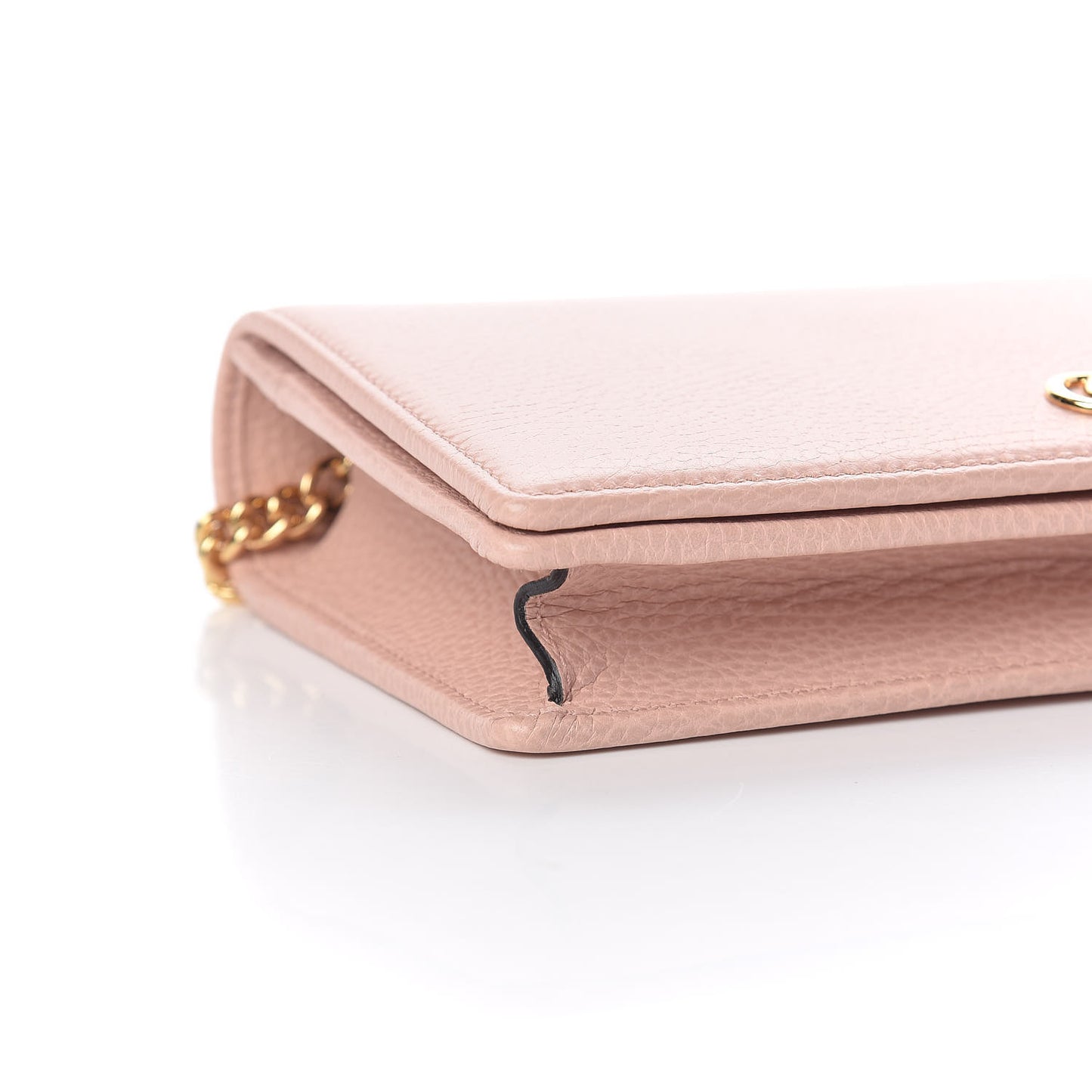 Dollar Calfskin Mini GG Marmont Chain Wallet Perfect Pink