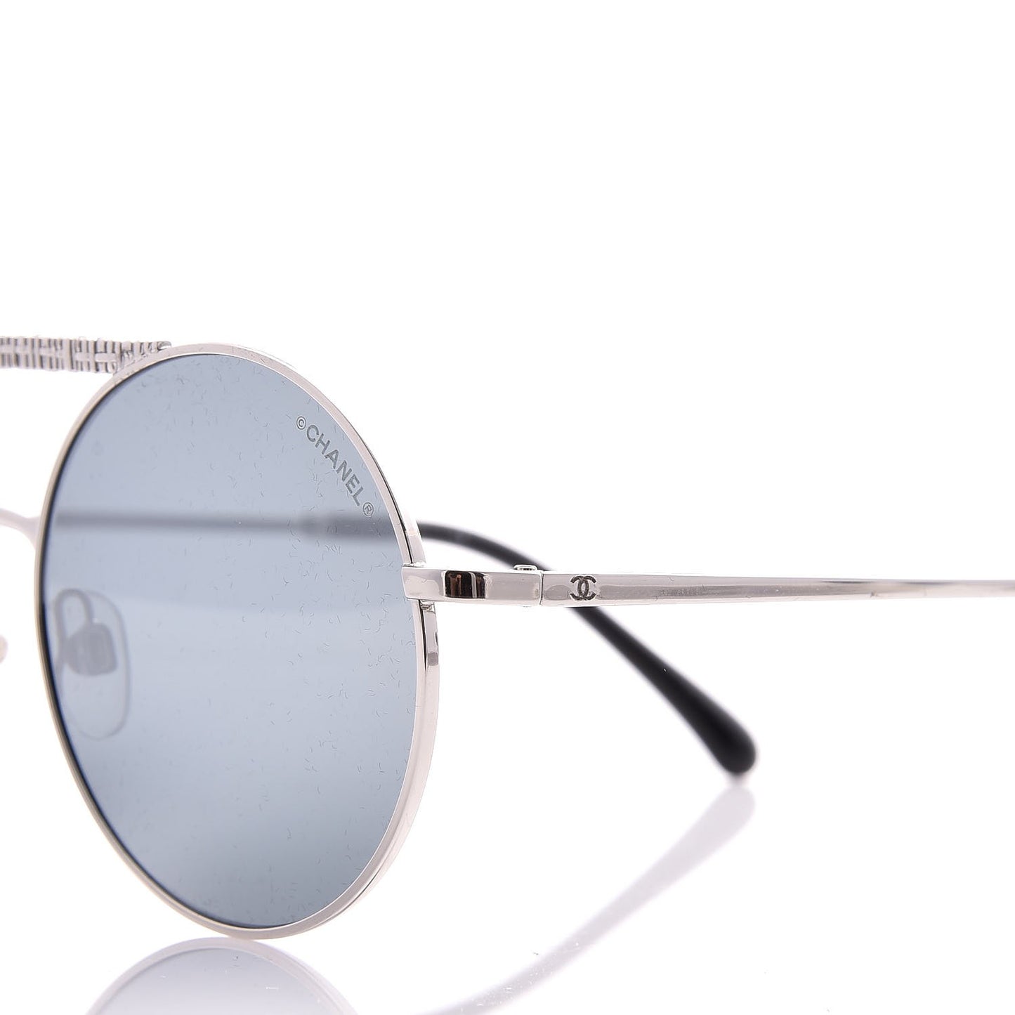 Metal Winter Round Sunglasses 4232 Silver