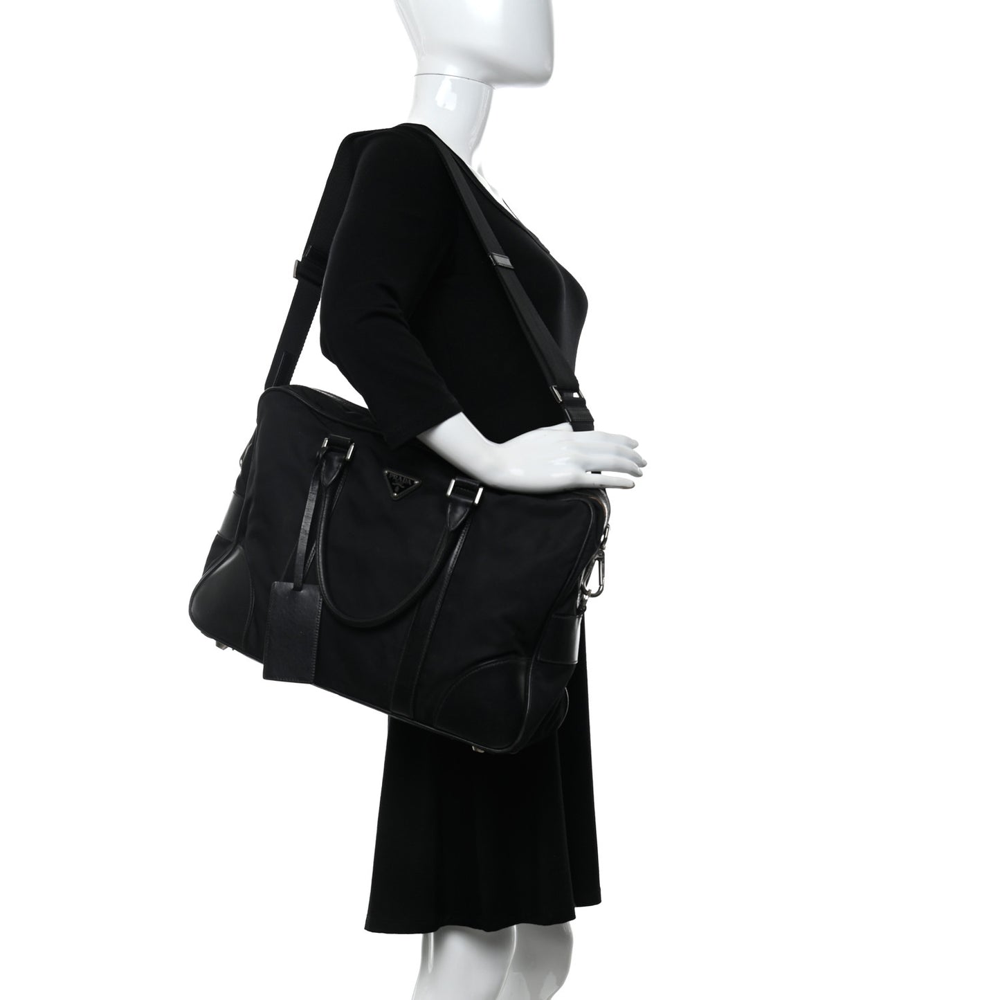 Tessuto Nylon Saffiano Briefcase Nero Black