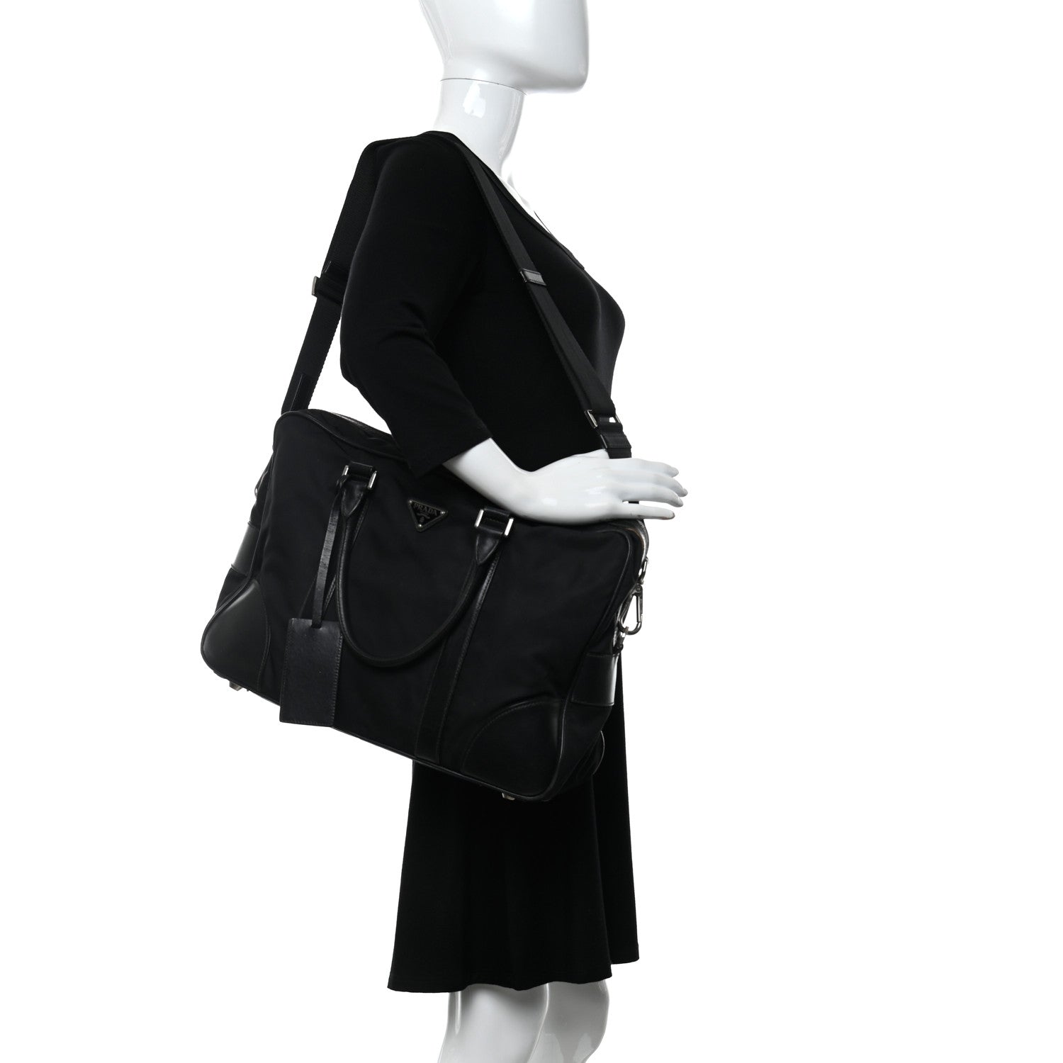 Prada Tessuto Nylon Saffiano Briefcase Nero Black 2 of 20