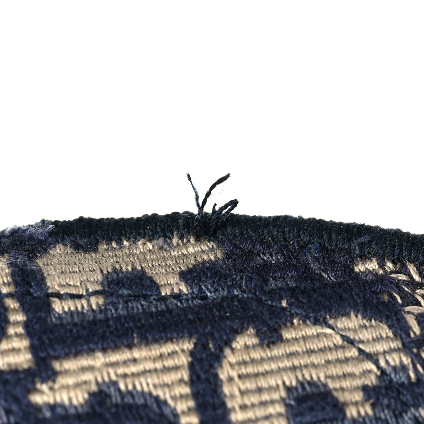 Oblique Embroidered Saddle Belt Pouch Blue