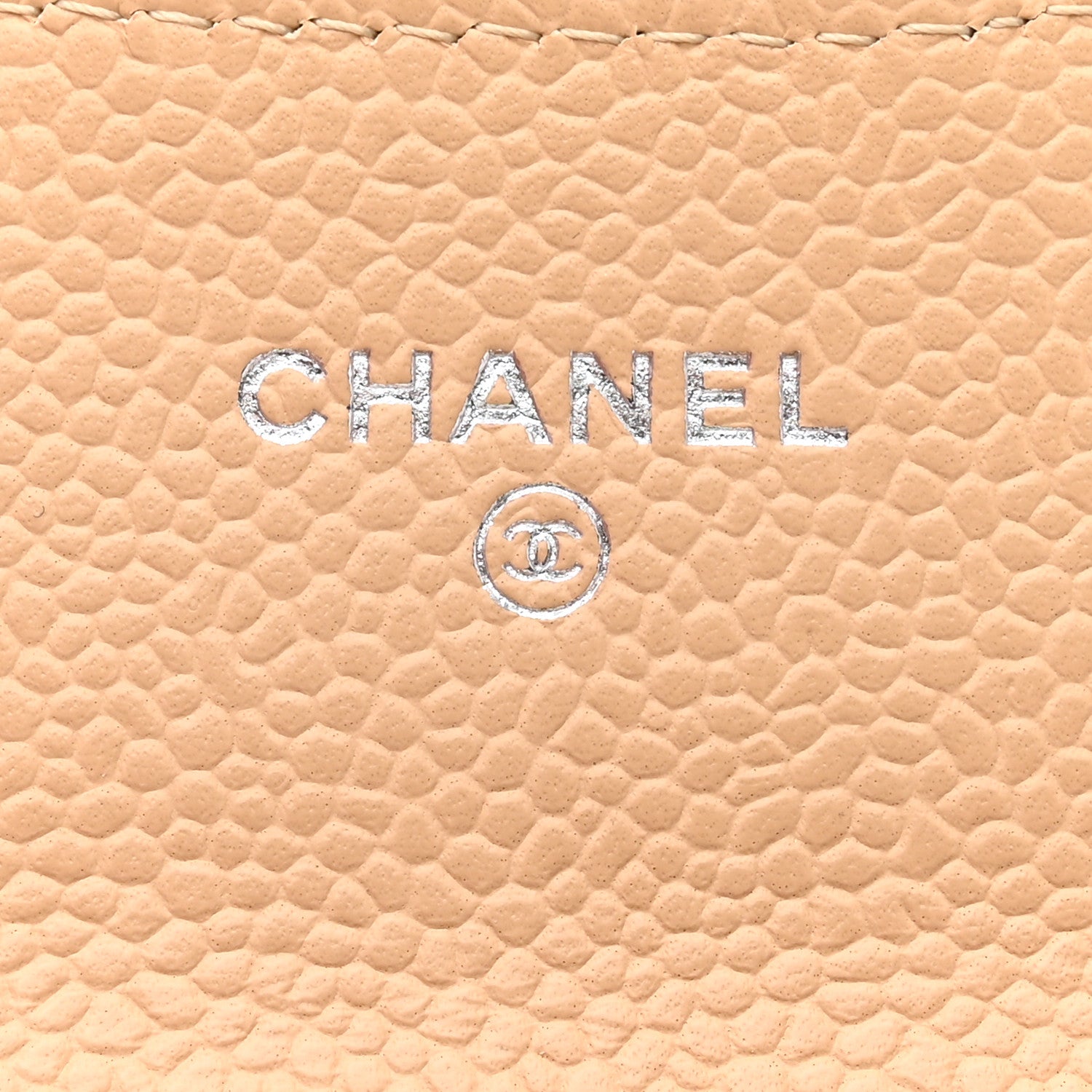 Chanel Caviar Quilted Flap Card Holder Wallet Beige 6 of 8