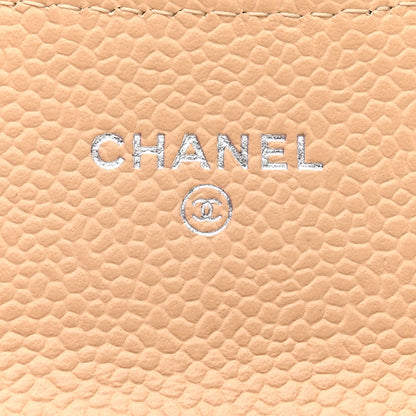 Chanel Caviar Quilted Flap Card Holder Wallet Beige 6 of 8