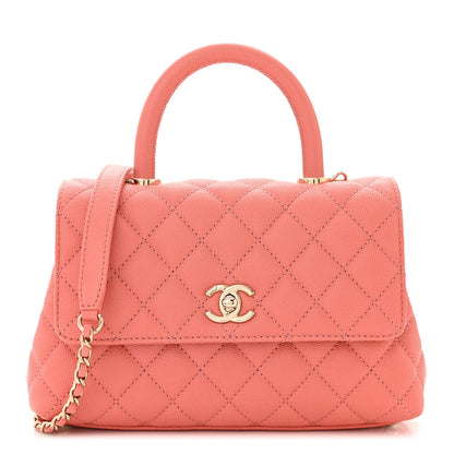 Chanel Caviar Quilted Mini Coco Handle Flap Coral 1 of 12