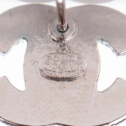 Chanel Crystal CC Earrings Silver 4 of 5