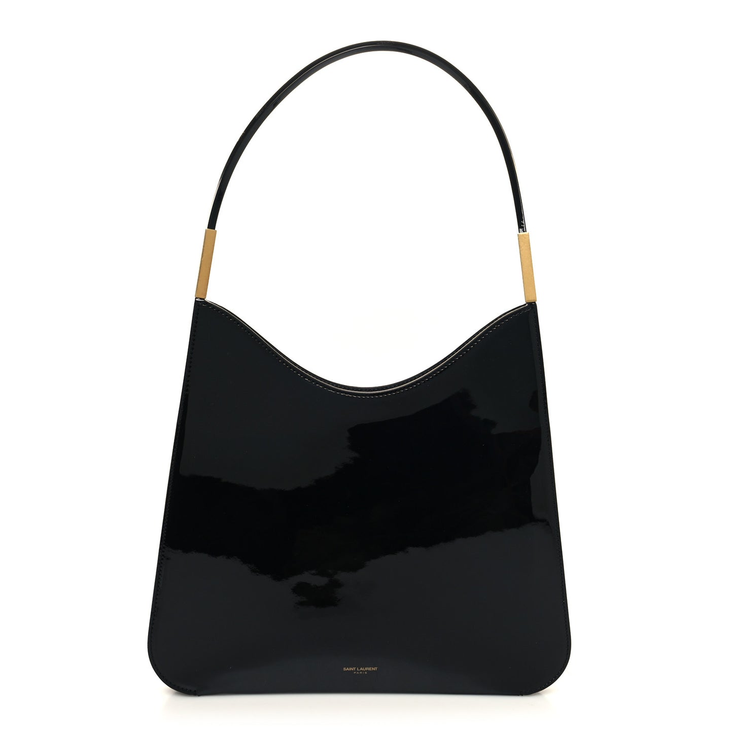 Patent Calfskin Sadie Shoulder Bag Black