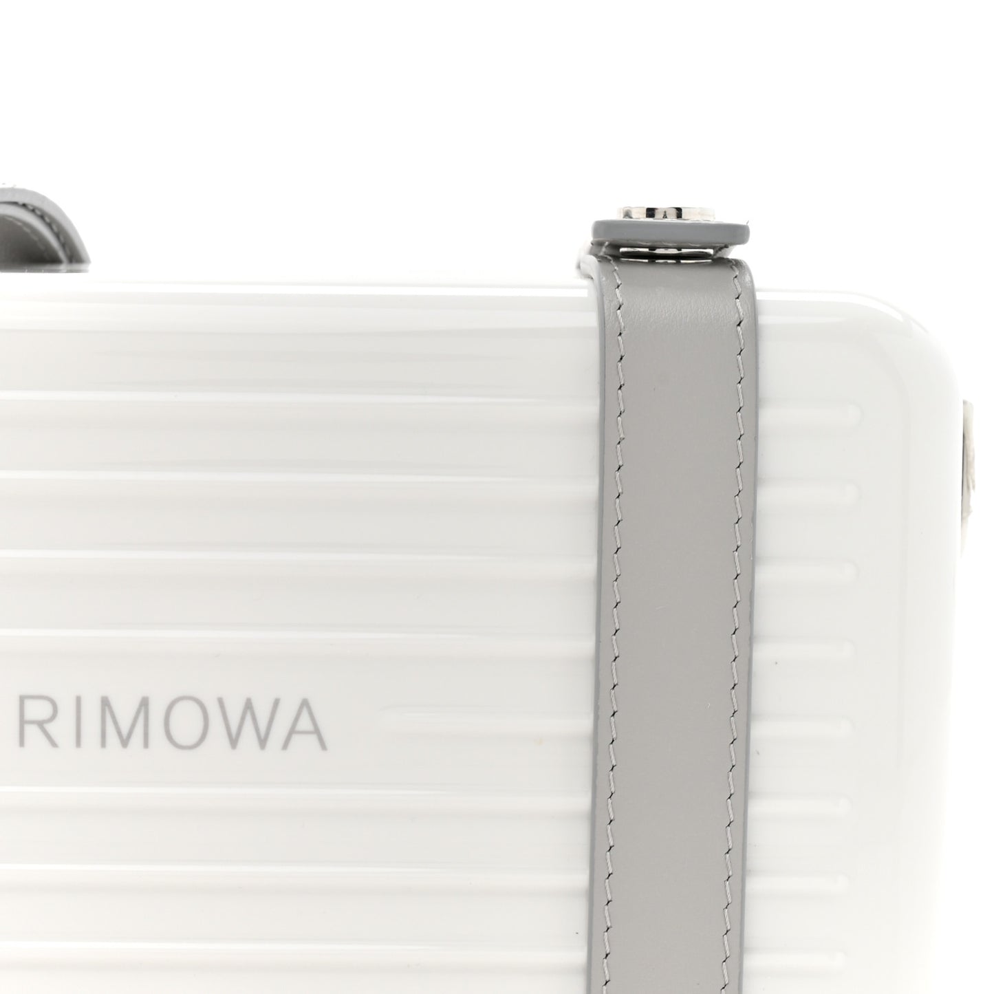 Gloss Polycarbonate Personal Cross-Body Bag White Grey