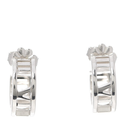Tiffany Sterling Silver Small Atlas Open Hoop Earrings 1 of 7