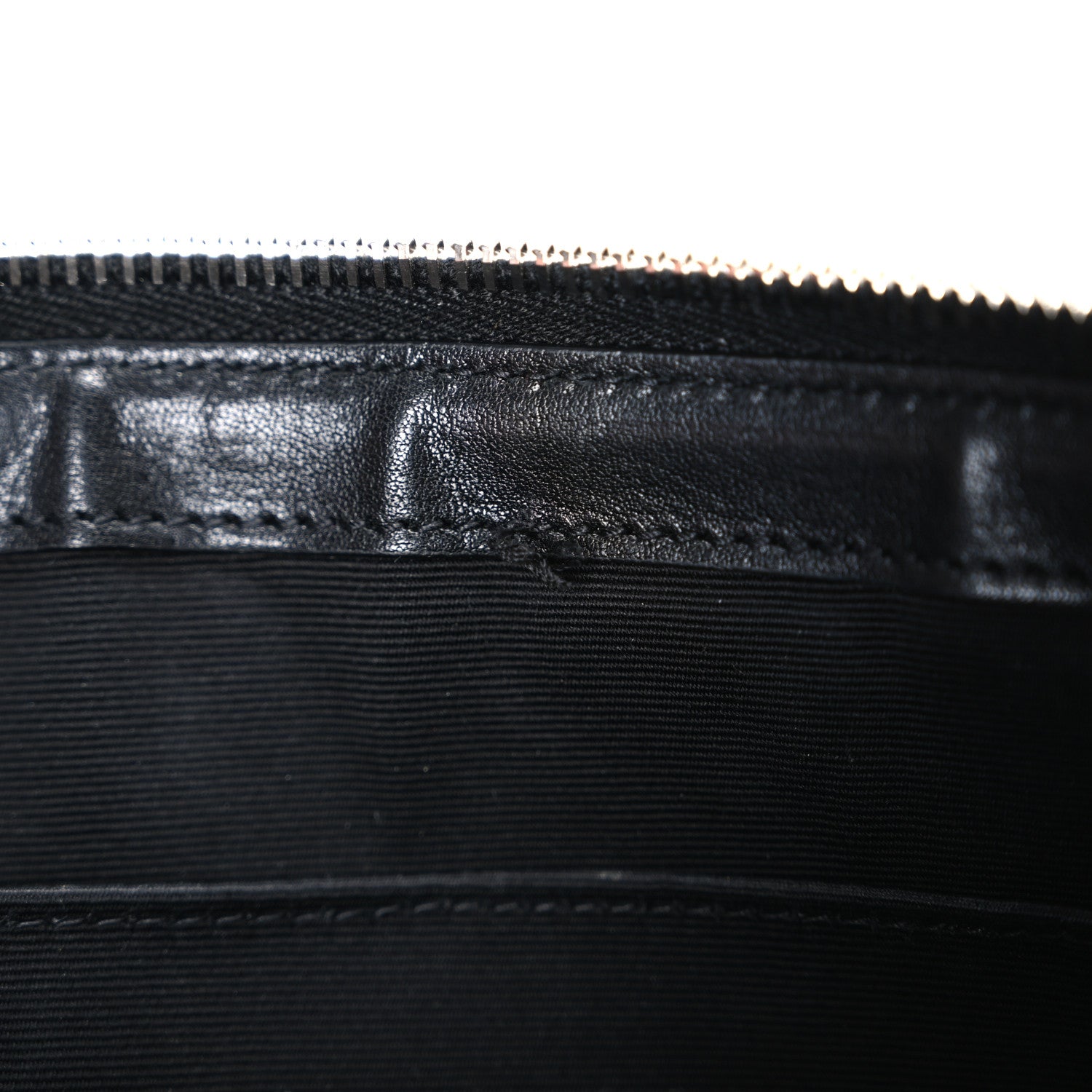 Saint Laurent Linen Canvas Rive Gauche Zipped Pouch Deep Grey Black 8 of 9