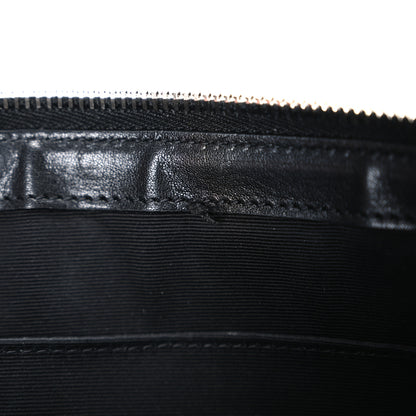 Saint Laurent Linen Canvas Rive Gauche Zipped Pouch Deep Grey Black 8 of 9