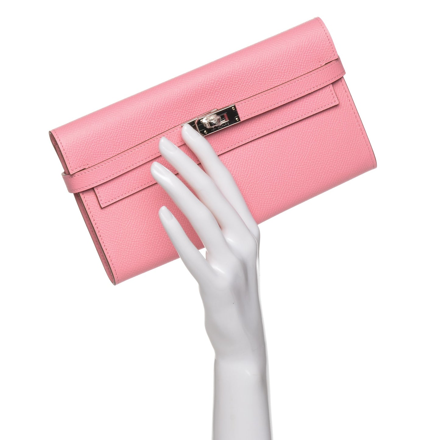 Epsom Kelly Longue Wallet Rose Confetti