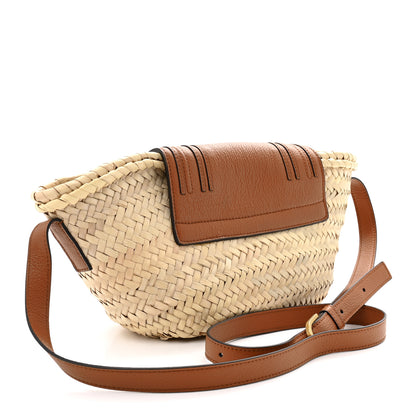 Chloe Raffia Calfskin Marcie Basket Tan 3 of 11
