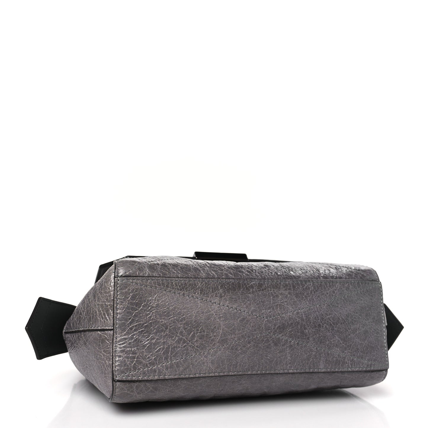 Creased Patent Calfskin Flap Pearl Grey