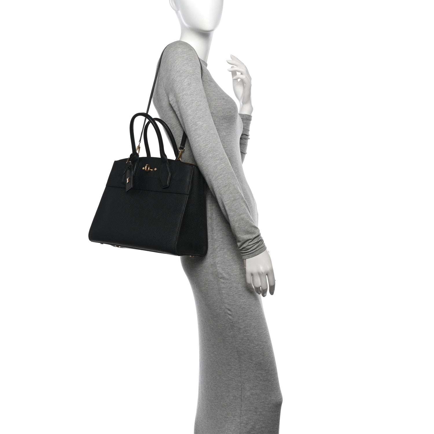 Louis Vuitton Taurillon City Steamer MM Black 2 of 14