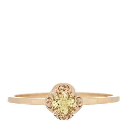 Gucci 18K Yellow Gold Yellow Beryl Interlocking G Ring 54 7 1 of 4