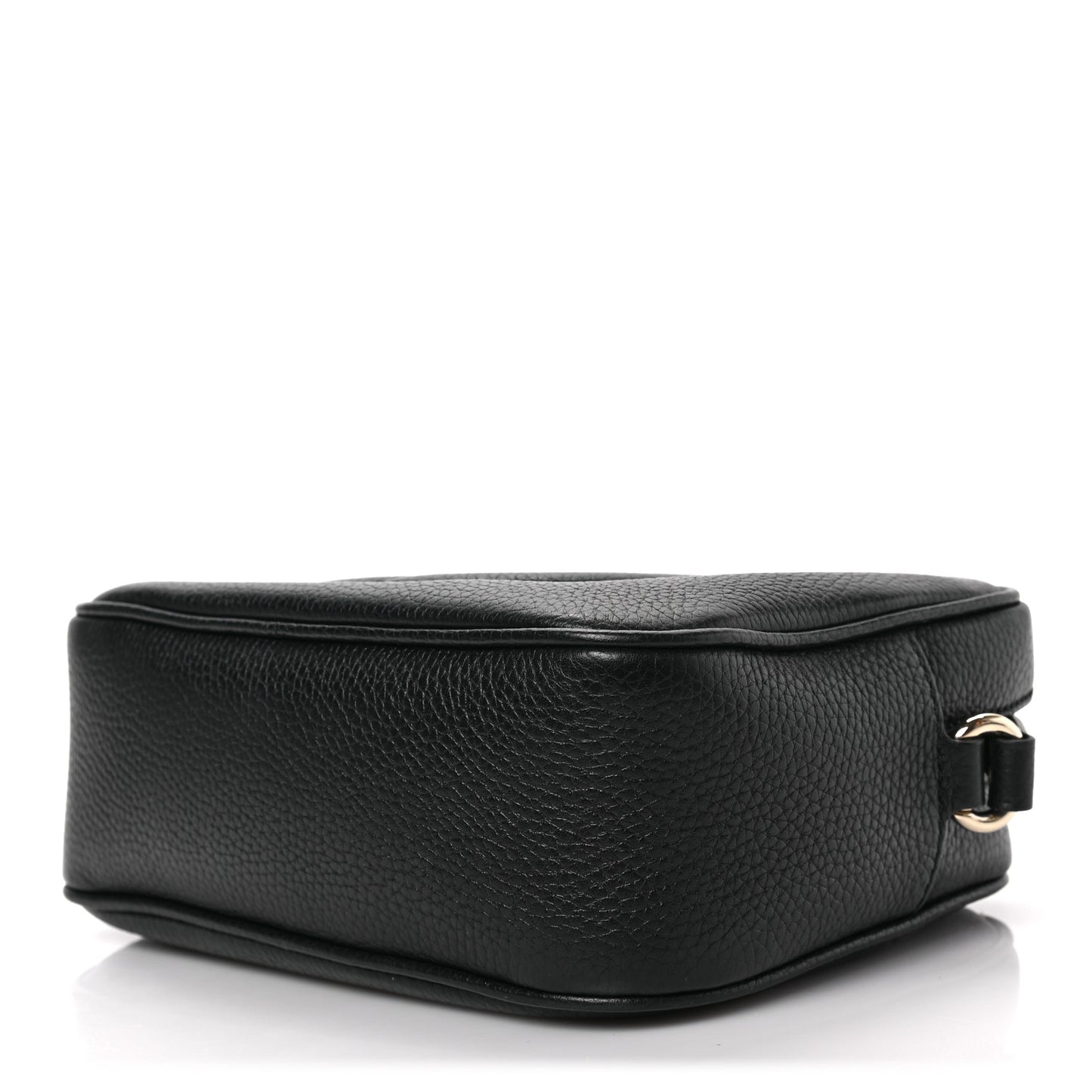 Pebbled Calfskin Small Soho Disco Bag Black