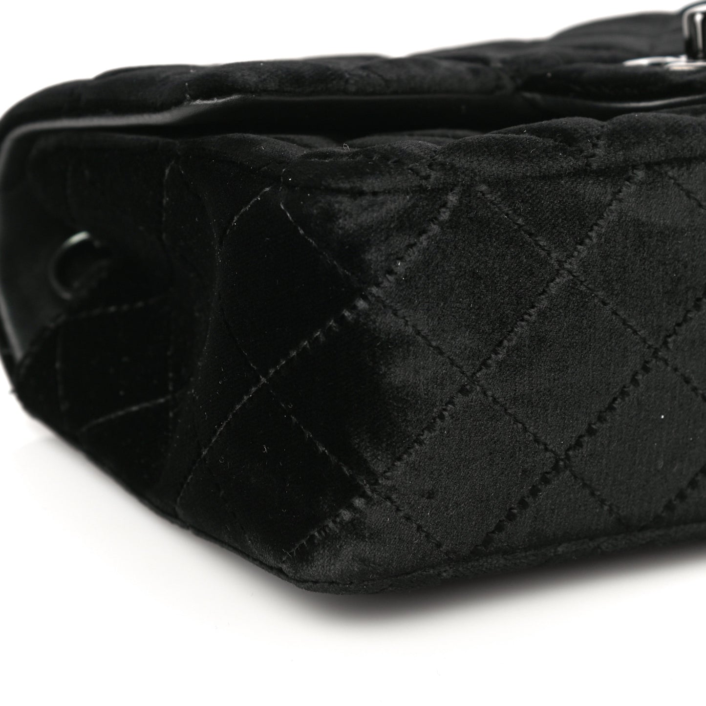 Velvet Quilted Mini Rectangular Flap So Black