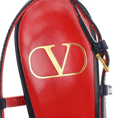 Valentino Garavani Calfskin Vlogo Slingback 80mm Pumps 37 Marine 8 of 11