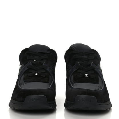 Chanel Mixed Fibers Calfskin Suede CC Sneakers 42 Black 3 of 7