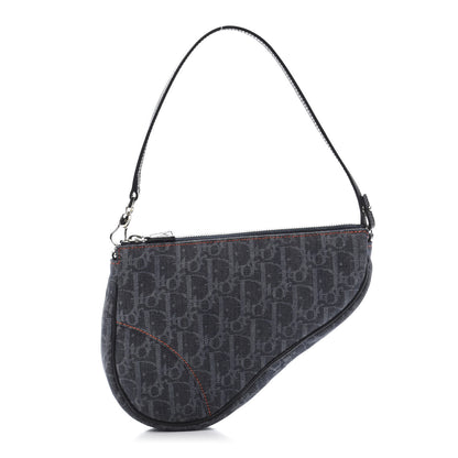 Christian Dior Denim Monogram Mini Saddle Pochette Navy 1 of 10