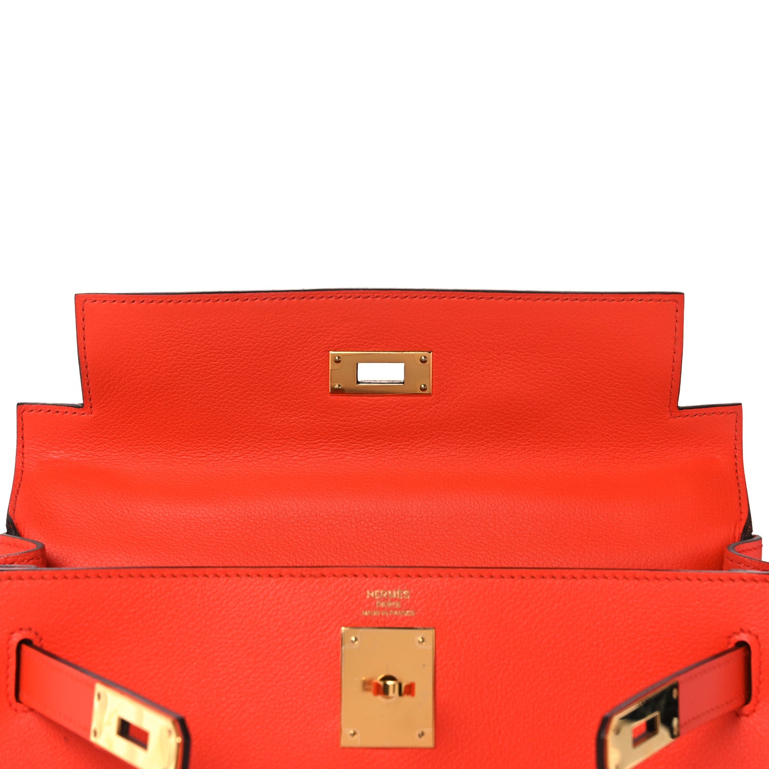 Hermes Evercolor Kelly Retourne 28 Orange Poppy 17 of 41