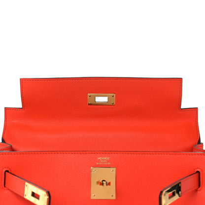 Hermes Evercolor Kelly Retourne 28 Orange Poppy 17 of 41