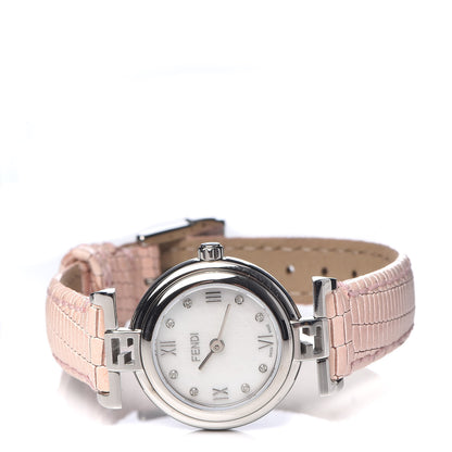 Fendi Stainless Steel Calfskin Diamond Pink Mother of Pearl 23mm Moda Quartz Watch 3 of 8