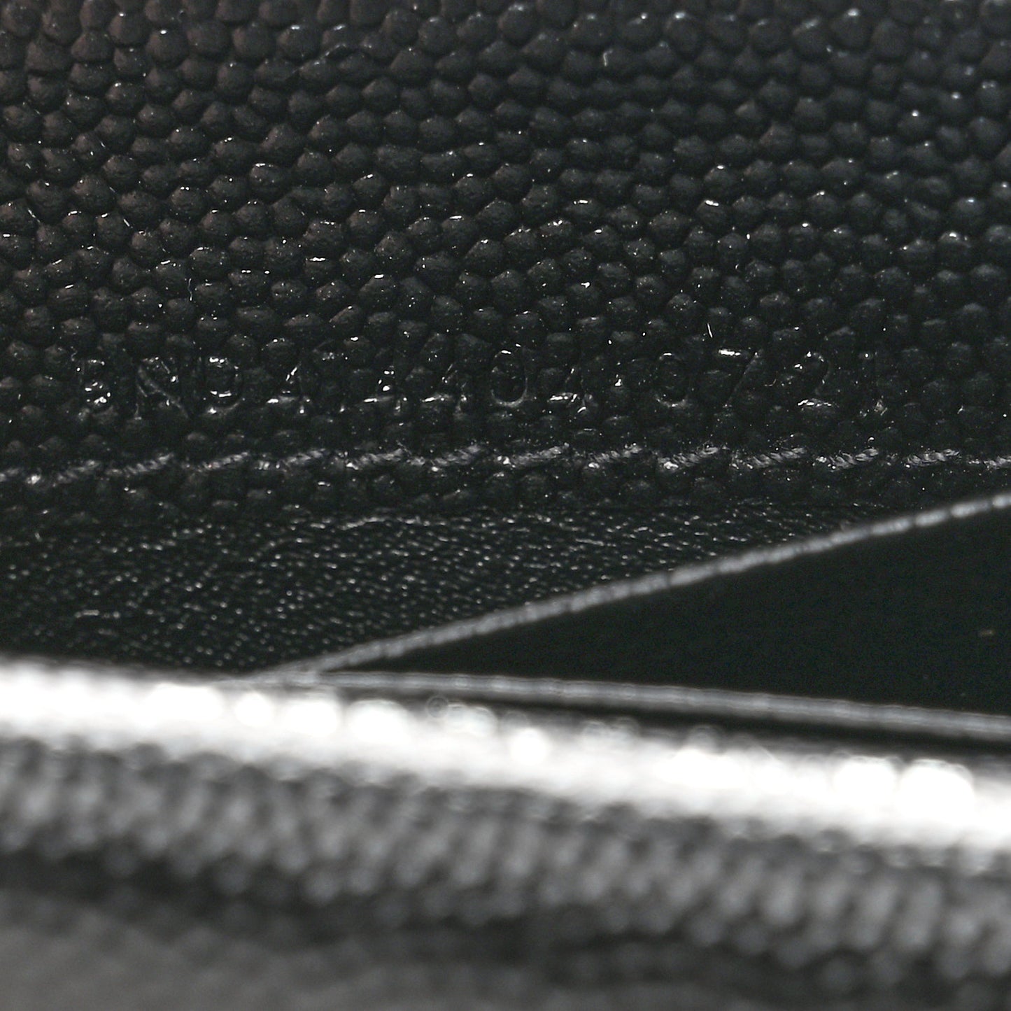 Grain De Poudre Matelasse Chevron Small Monogram Envelope Wallet Black