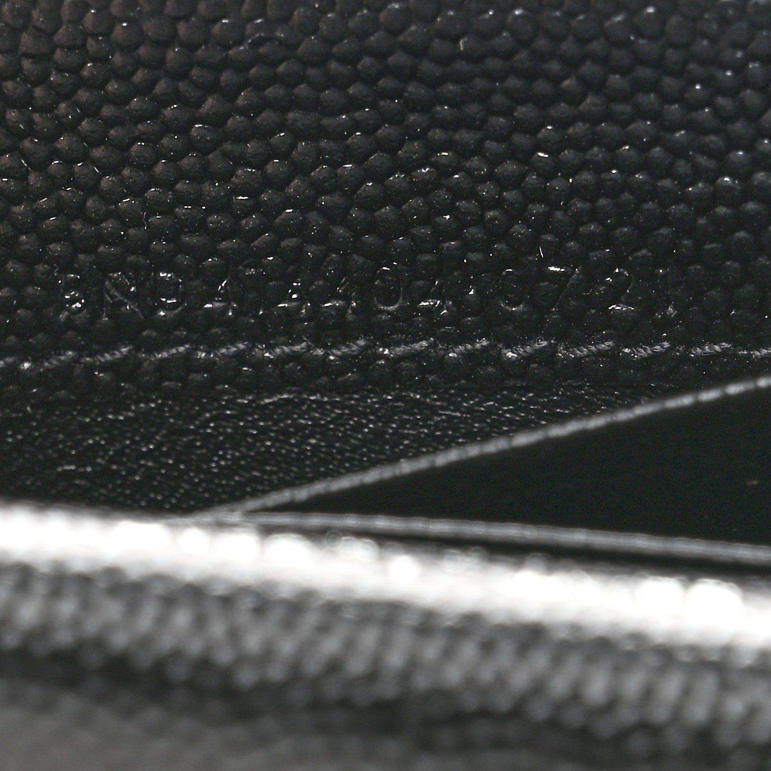 Saint Laurent Grain De Poudre Matelasse Chevron Small Monogram Envelope Wallet Black 7 of 7