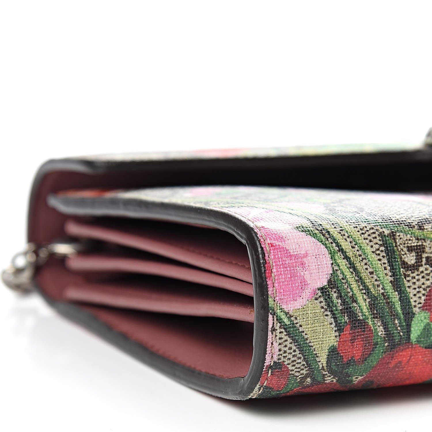 Gucci GG Supreme Monogram Blooms Mini Dionysus Chain Wallet Beige Multicolor Dry Rose 9 of 11