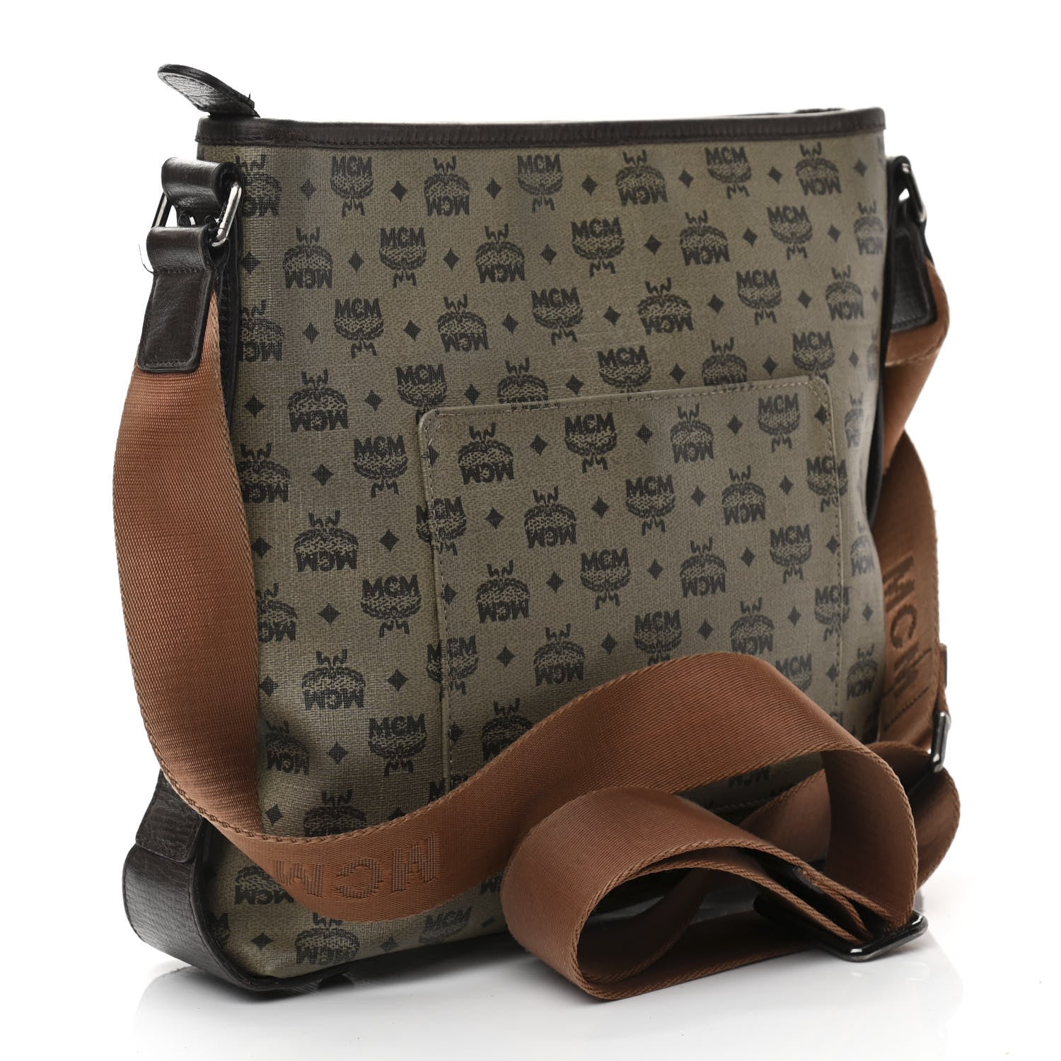 MCM Coated Canvas Messenger Bag Beige 3 of 16