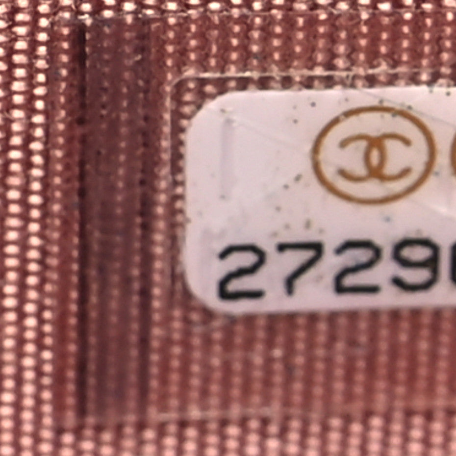 Chanel Metallic Caviar Chevron Quilted Vintage Mademoiselle Zip Coin Purse Pink 7 of 10