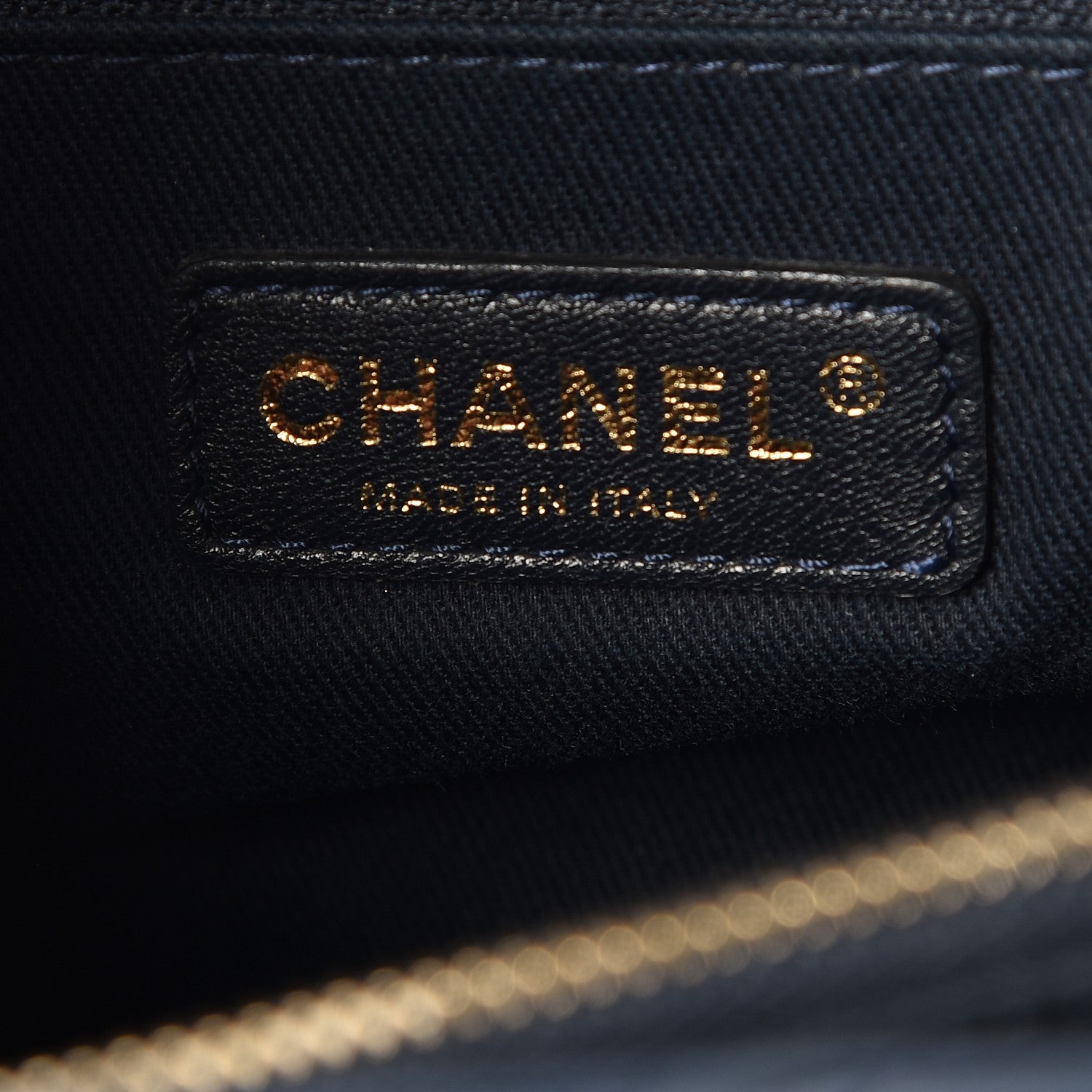 Chanel Wrinkled Lambskin Chevron Quilted Surpique Tote Navy Blue 6 of 7