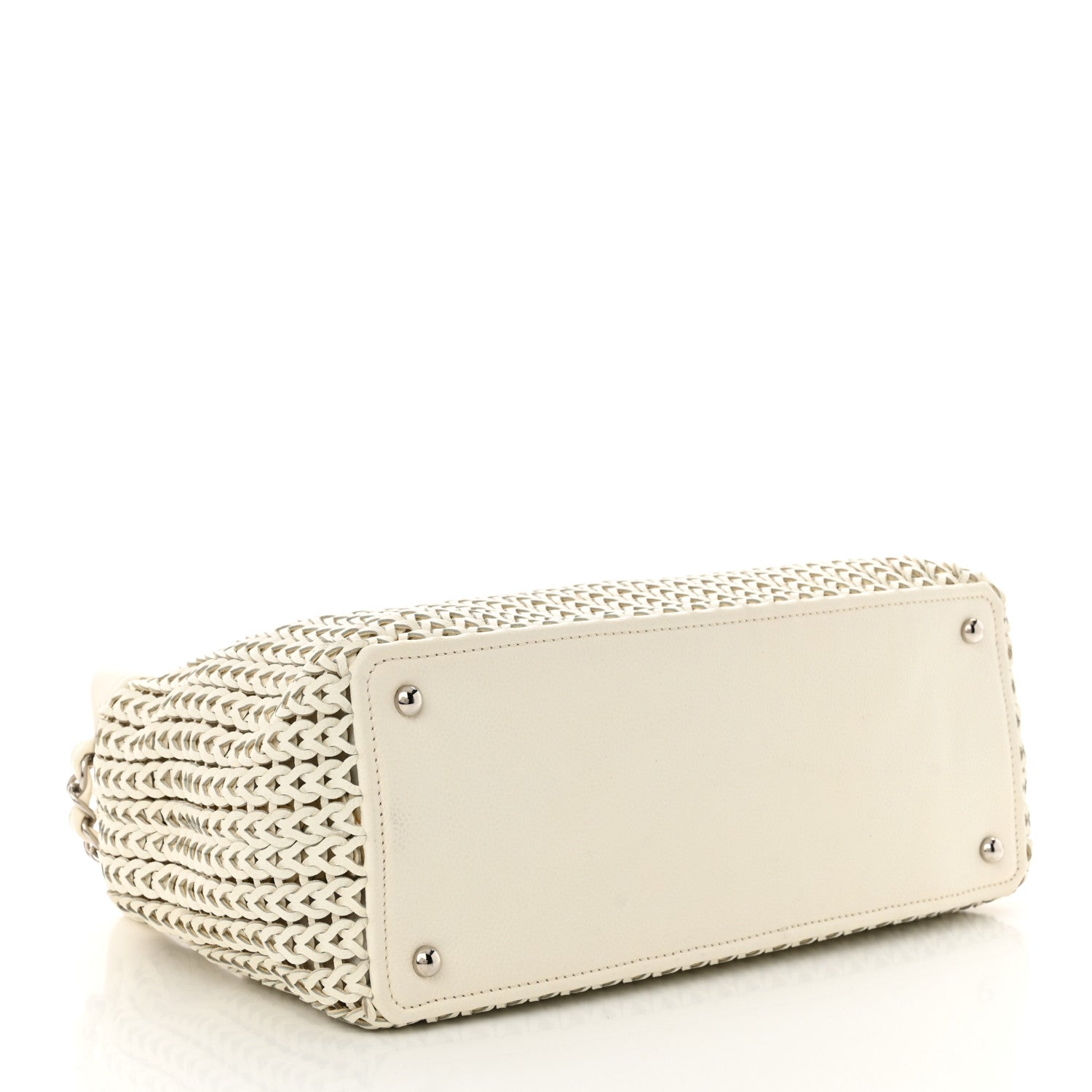 Chanel Calfskin Small Braided CC White 4 of 12