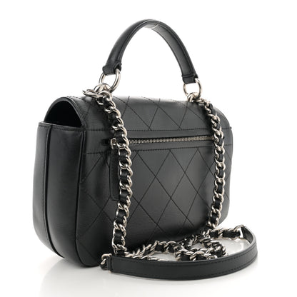 Chanel Calfskin Stitched Ring My Bag Flap Crossbody Bag Black 3 of 11