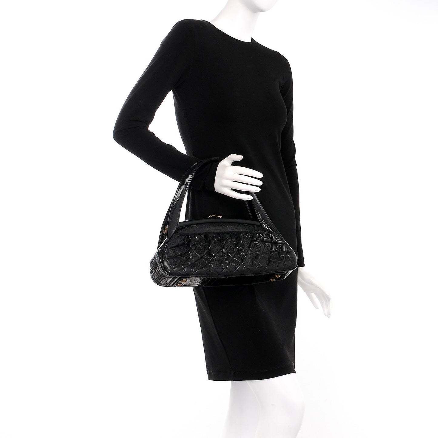 Alligator Vienna Sac Fermoir MM Black