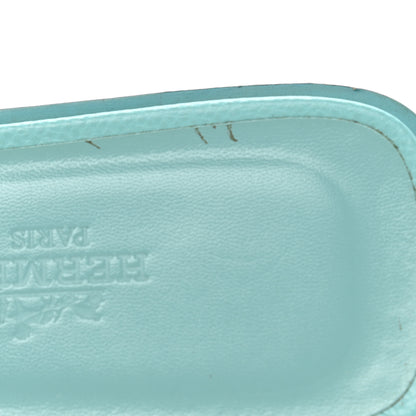 Hermes Epsom Oran Sandals 37 Bleu Littoral 10 of 12