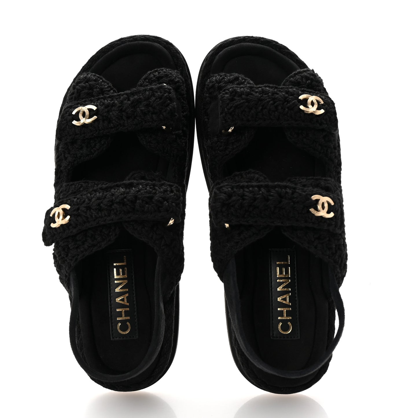 Crochet Velcro Dad Sandals 39 Black