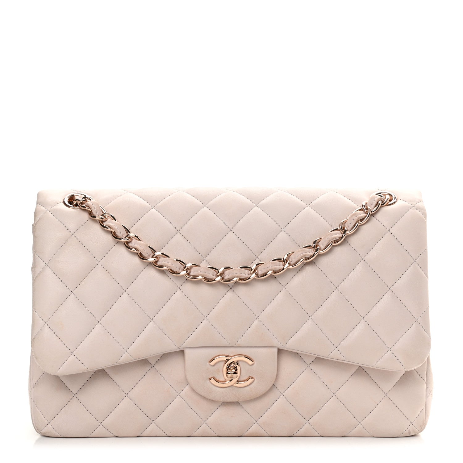 Chanel Lambskin Quilted Jumbo Double Flap Light Pink 1 of 19