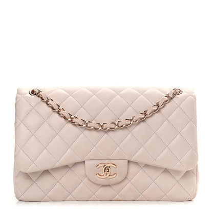 Chanel Lambskin Quilted Jumbo Double Flap Light Pink 1 of 19