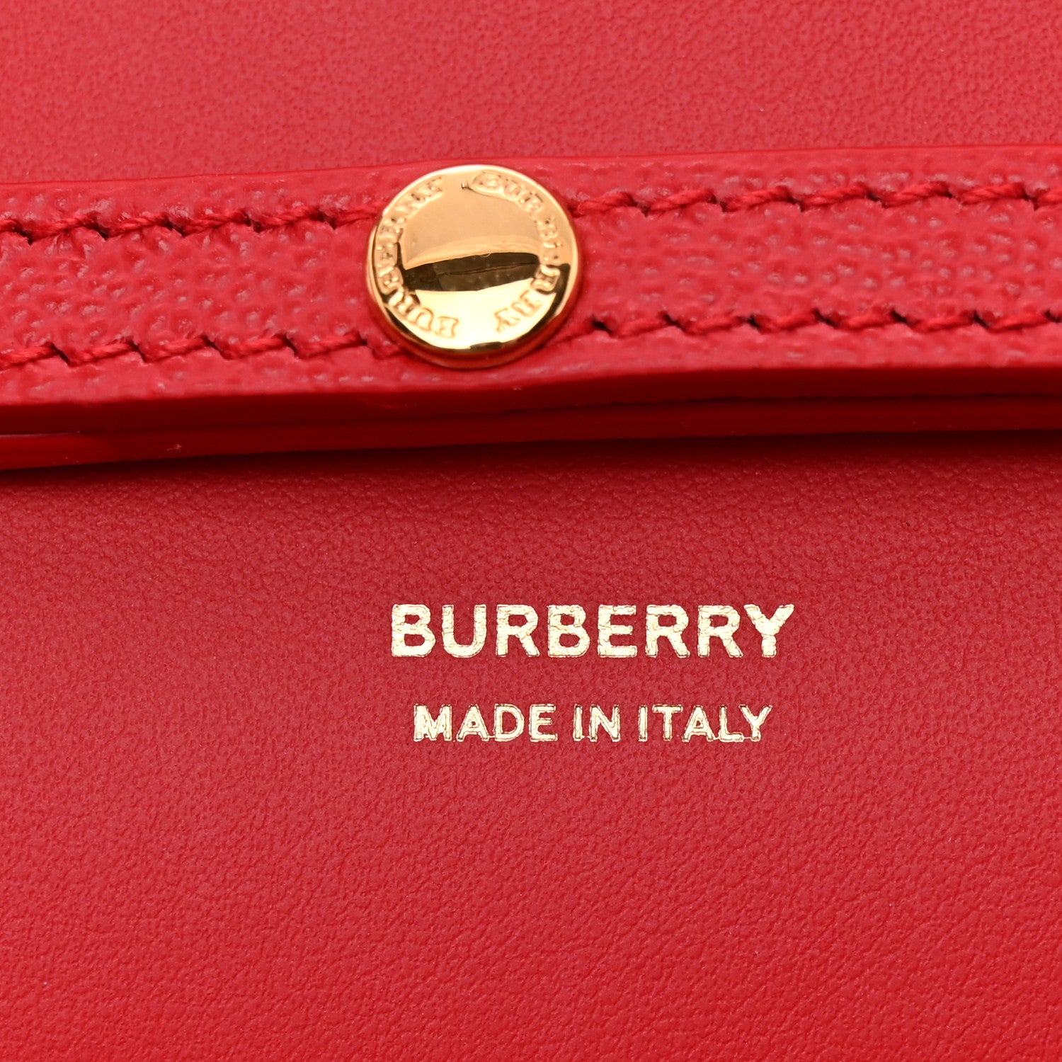 Burberry Smooth Calfskin Logo Embossed Hampshire Crossbody Red 6 of 10