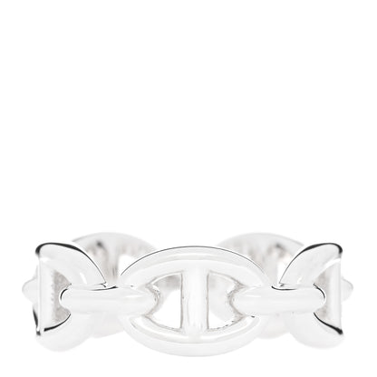 Hermes Sterling Silver PM Chaine d'Ancre Enchainee Band Ring 52 6 1 of 9