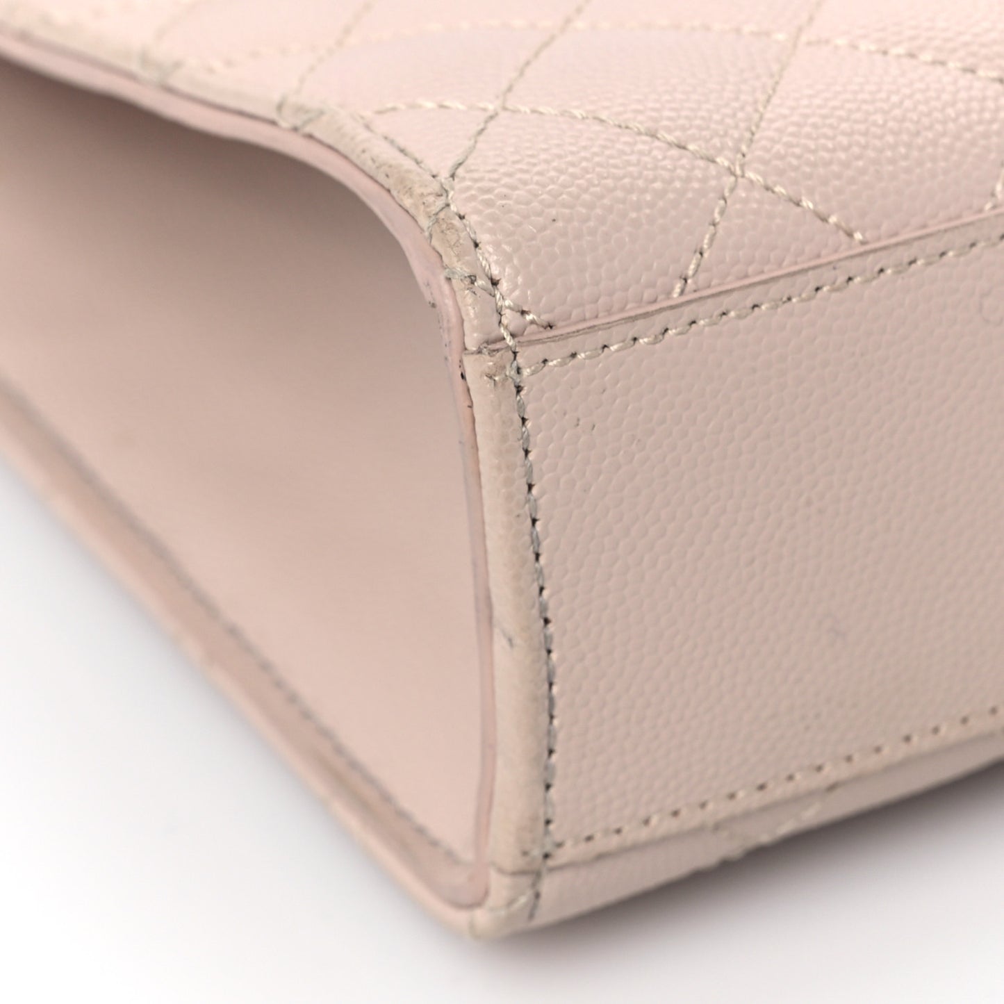 Grain De Poudre Textured Mixed Matelasse Large Triquilt Monogram Satchel Rose