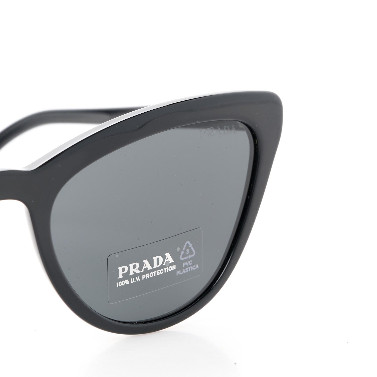 Prada Acetate Cat Eye Sunglasses SPR 01V Black 7 of 8